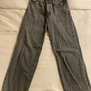 Levi’s baggy dad jeans, washed black High waisted